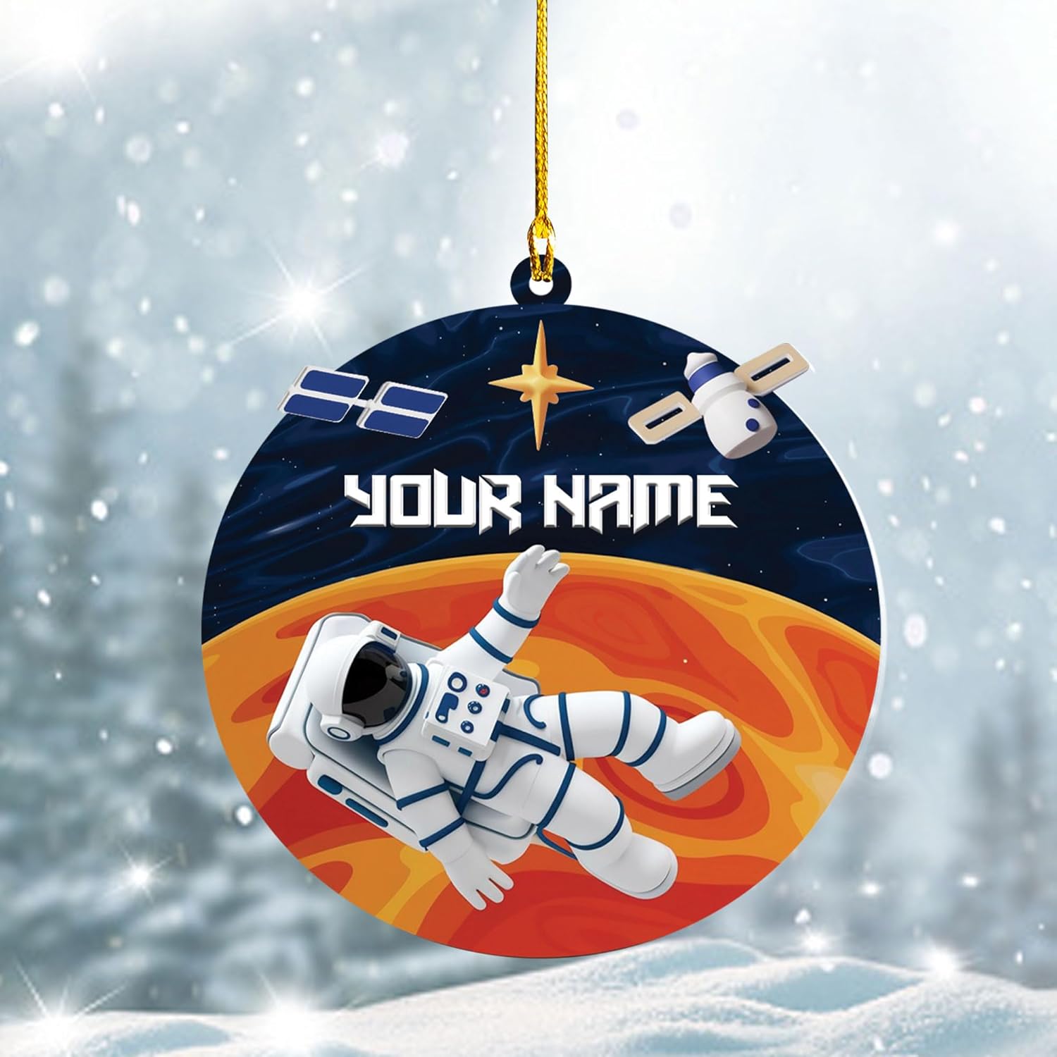 MAPrints Personalized Astronaut Christmas Ornaments 2024, Acrylic Rocket Spaceship Ornament, Astronaut Ornament, Galaxy Space Astronaut Xmas Ornament, Astronaut Resting On Moon Ornament (Astronaut 8)