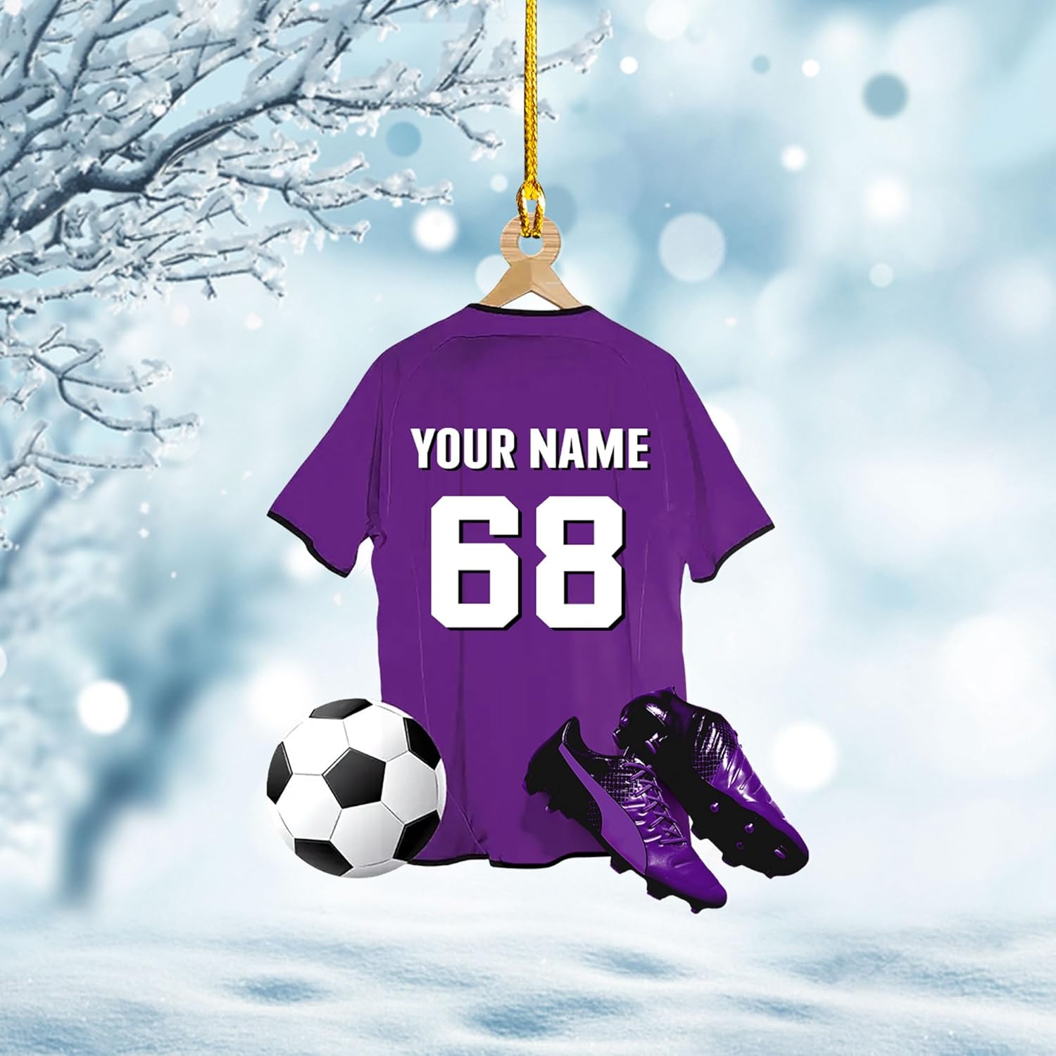 Personalized Soccer Ornaments Soccer Christmas Ornament,Soccer Ornaments for Christmas Tree Soccer Christmas Ornaments for Boys Girls, Custom Soccer Jersey Shoes Ornament (Style 4)