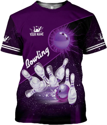 Pretyprints Personalized Bowling Shirt - Custom Bowling Gift for Women & Men