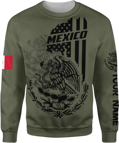 Personalized Name Mexican Hoodie 3D, Customized Mexican Hoodies for Men, Unisex Mexico Hoodie, Mexico Hoodies for Men 1