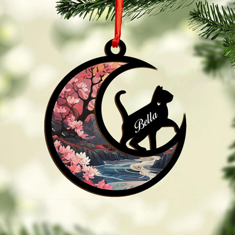 Mostefy Personalized Wooden Dog Cat Paw Ornament Christmas, Custom Dogs Cat Suncatcher Pet Name Ornaments, Customized Memorial Dog Ornament for Christmas Tree (Multi 35)