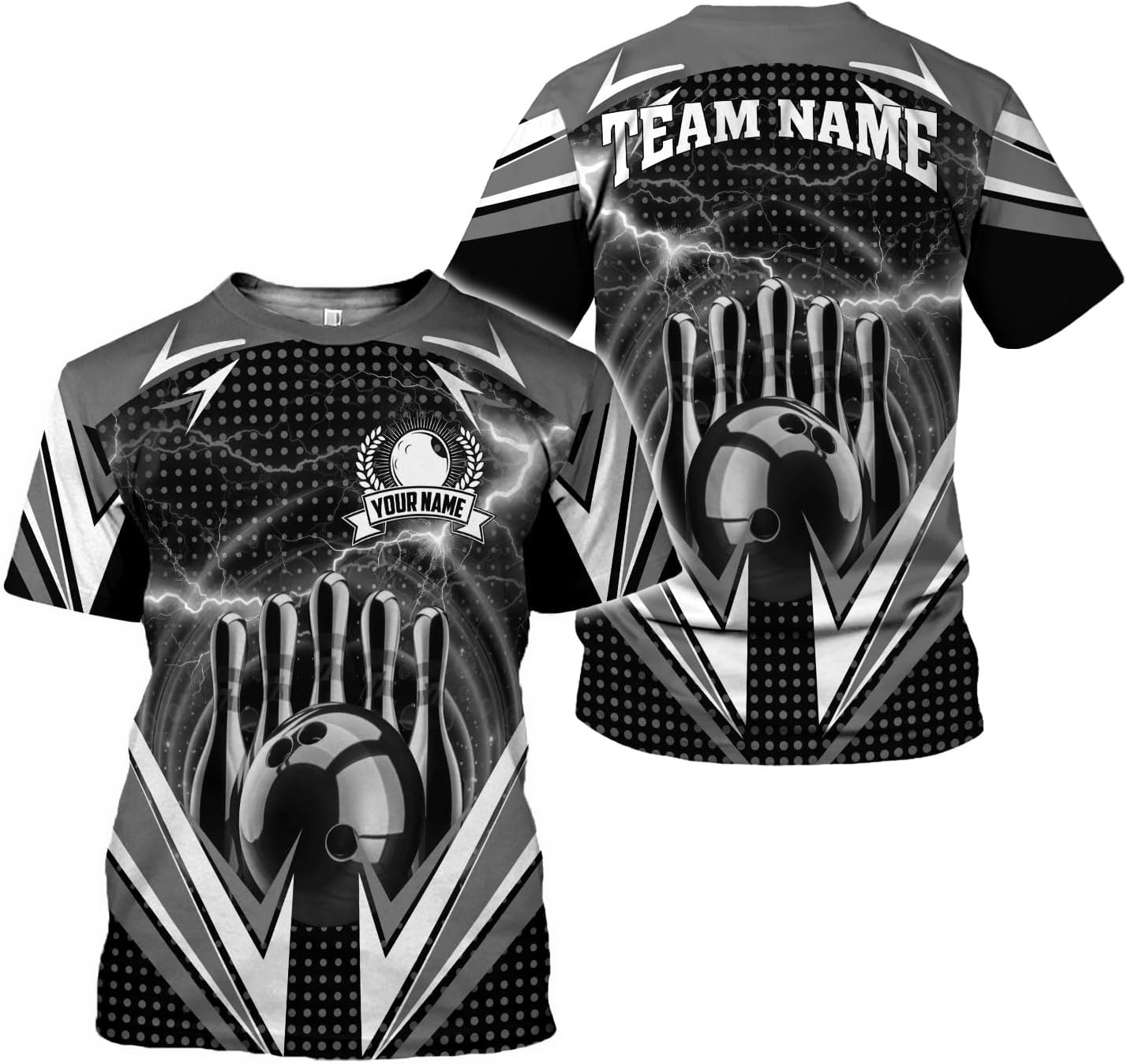 Rivelus Personalized Name Bowling Shirts for Men and Women 3D, Bowling Shirts for Team Bowling, Bowling Shirts Gift