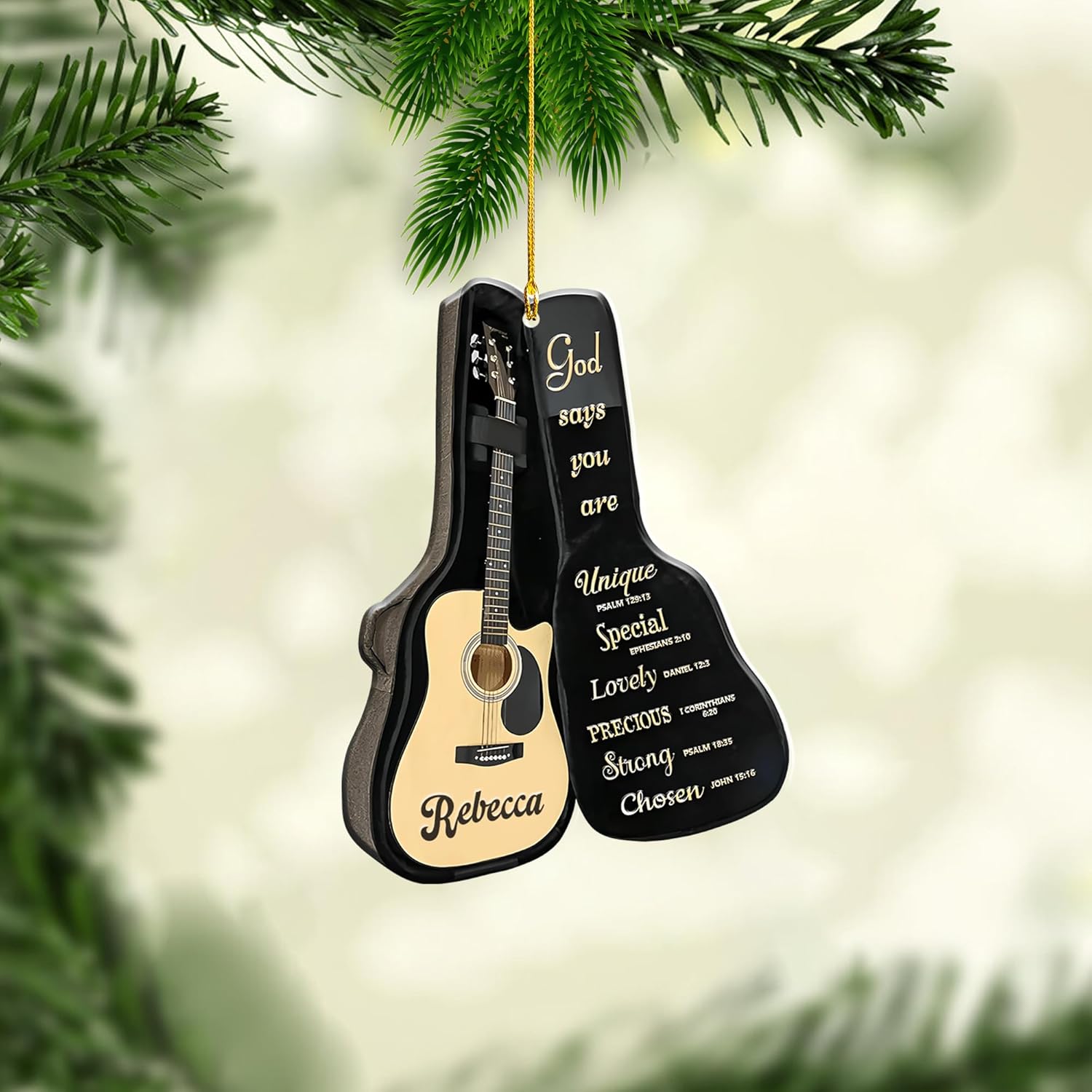 Personalized Guitar Ornament, Electric Guitar Ornament, Guitar Christmas Ornaments 2024, Acoustic Guitar Christmas Ornament, Guitar Christmas Ornaments Guitarist Gift Musical Instruments Xmas (G7)