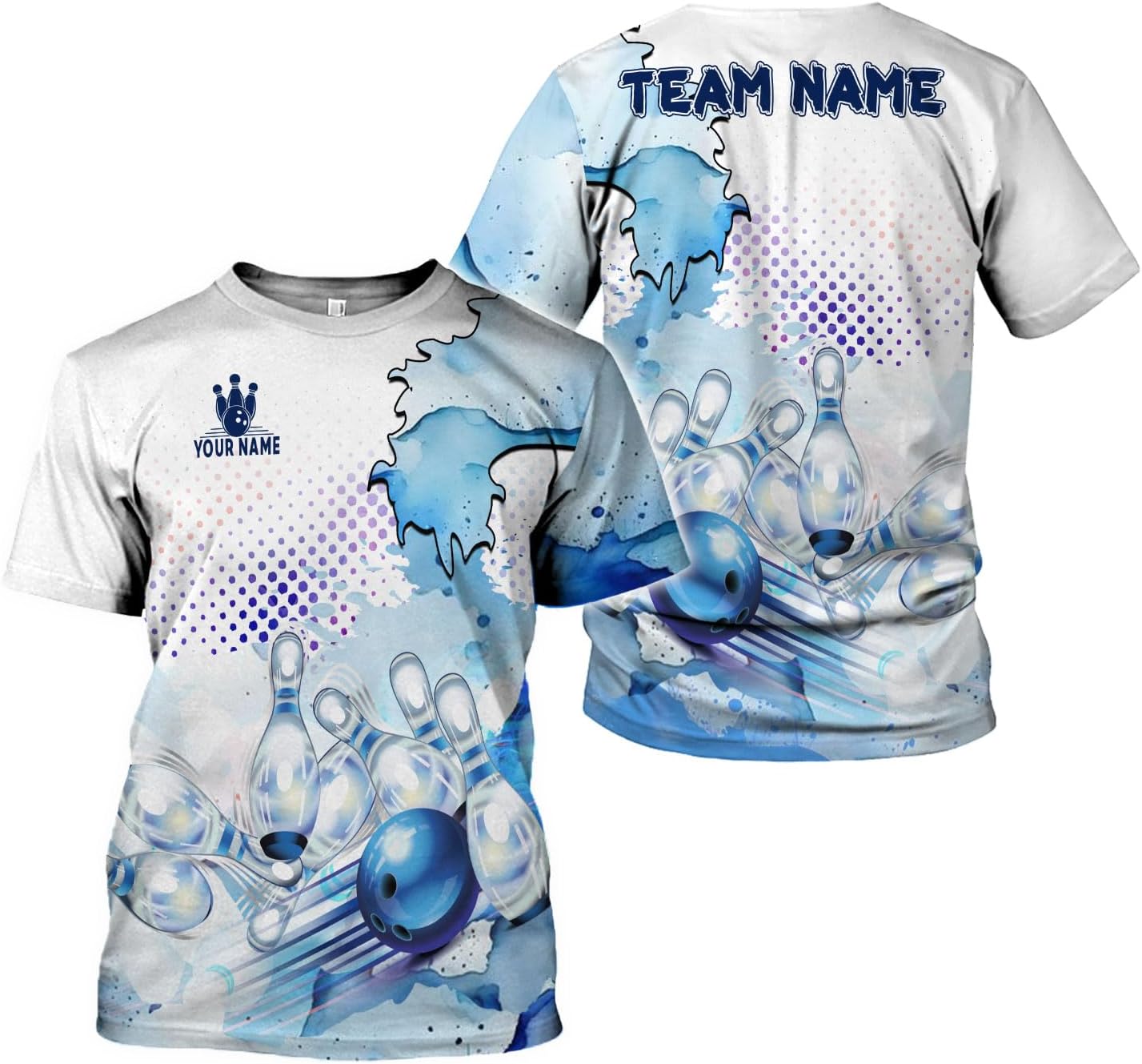 Rivelus Personalized Name Bowling Shirts for Men and Women 3D, Bowling Shirts for Team Bowling, Bowling Shirts Gift