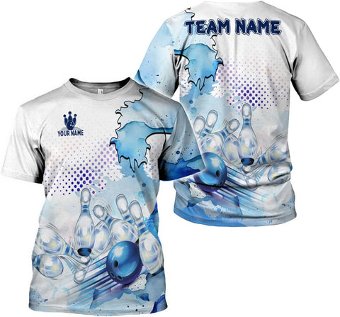 Rivelus Personalized Name Bowling Shirts for Men and Women 3D, Bowling Shirts for Team Bowling, Bowling Shirts Gift