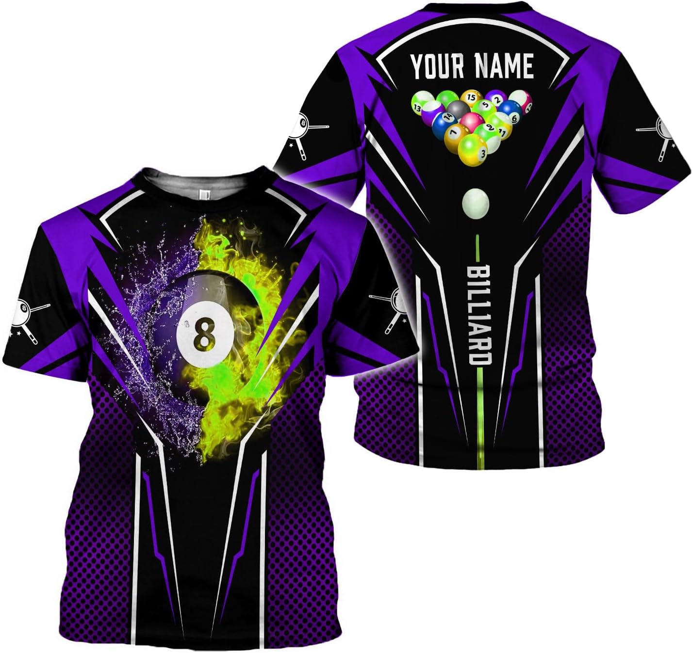 Parvii Personalized Billiards Shirt for Men, 8 Ball Pool Shirt, Billiards Gift