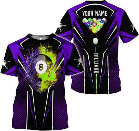 Parvii Personalized Billiards Shirt for Men, 8 Ball Pool Shirt, Billiards Gift