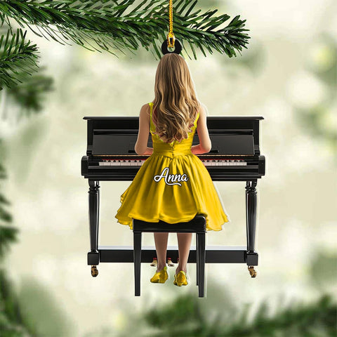 Podagree Personalized Piano Ornament, Custom Piano Ornament Piano Christmas Ornament 2023, Music Instrument Player Keyboard Ornament Decor, Gift for Piano Lover, Music Lovers (PAN10)