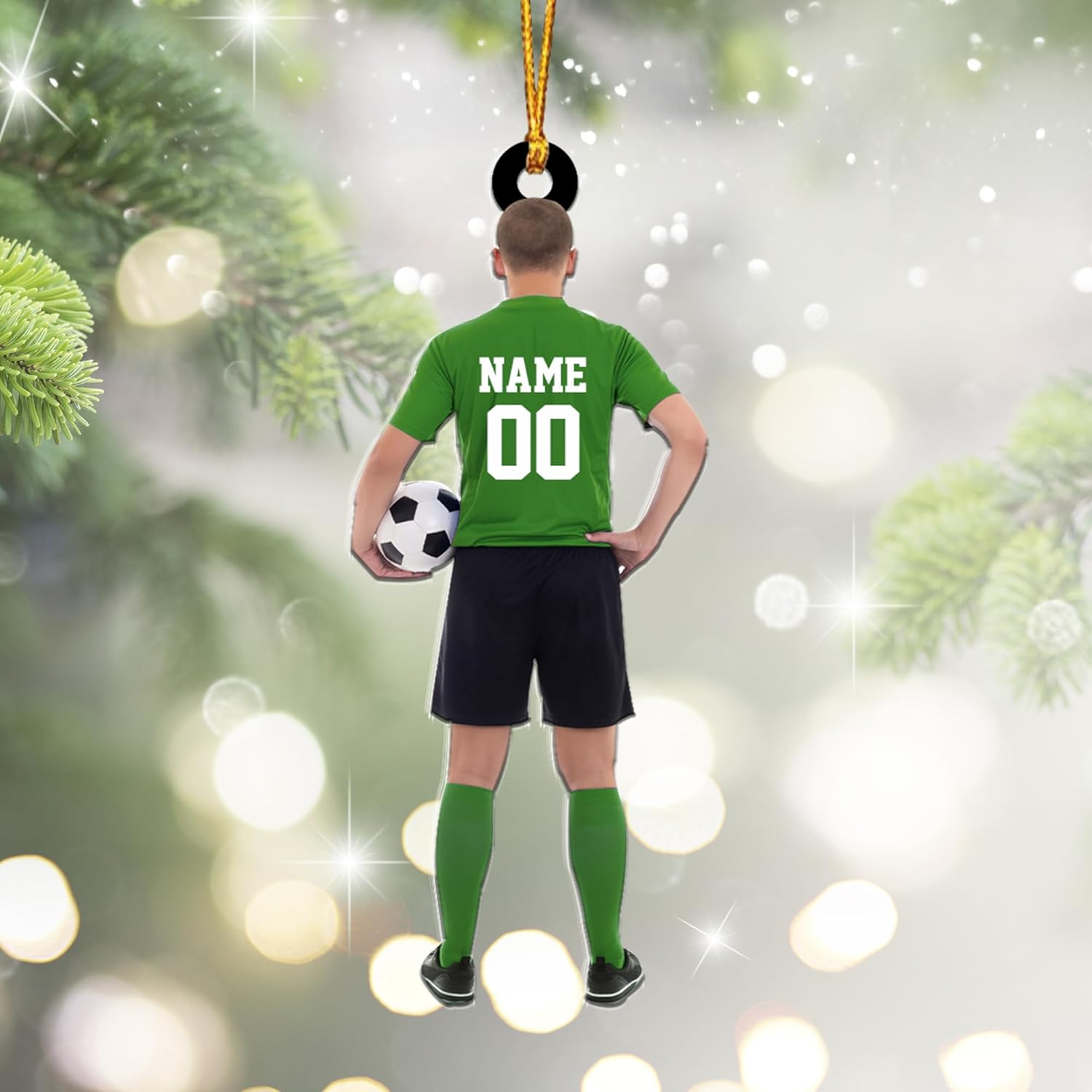 mostprints Personalized Soccer Christmas Ornament, Soccer Ornament for Boys, Soccer Team Ornaments, Gifts for The Soccer Player, Soccer Player Ornament, Soccer Gift Tree Hanging (SC15)