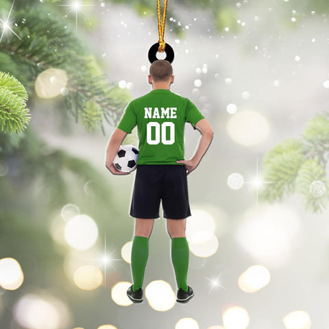 mostprints Personalized Soccer Christmas Ornament, Soccer Ornament for Boys, Soccer Team Ornaments, Gifts for The Soccer Player, Soccer Player Ornament, Soccer Gift Tree Hanging (SC15)
