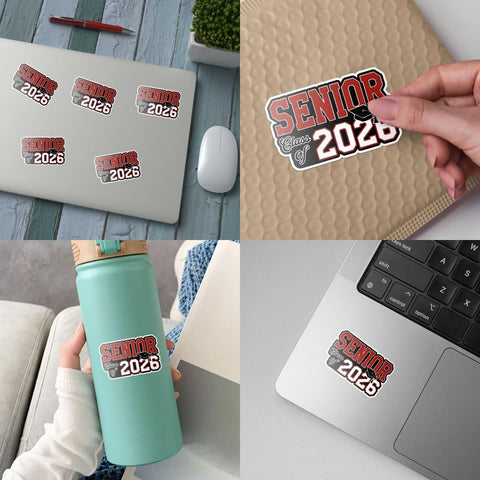 3Pcs Class of 2026 Graduation Sticker 3in, Senior 2026 Sticker High School College Gift for Notebook Scrapbook Class of 2026 Stickers for Laptop Water Bottle Phone Case