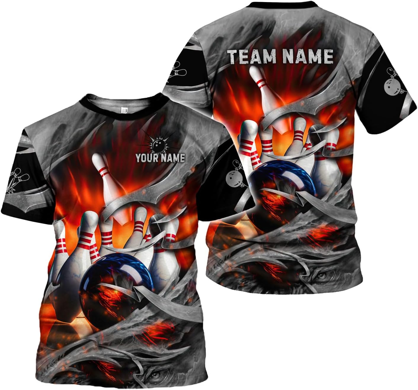 Rivelus Personalized Name Bowling Shirts for Men and Women 3D, Bowling Shirts for Team Bowling, Bowling Shirts Gift