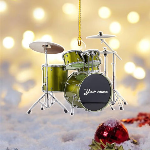 Podagree Personalized Drum Set Ornaments for Christmas, Customized Drummer Playing Drum Christmas Ornament 2023, Custom Name Year Drummer Xmas Ornament, Instrument Ornaments, Drum Ornament Xmas (DR9)