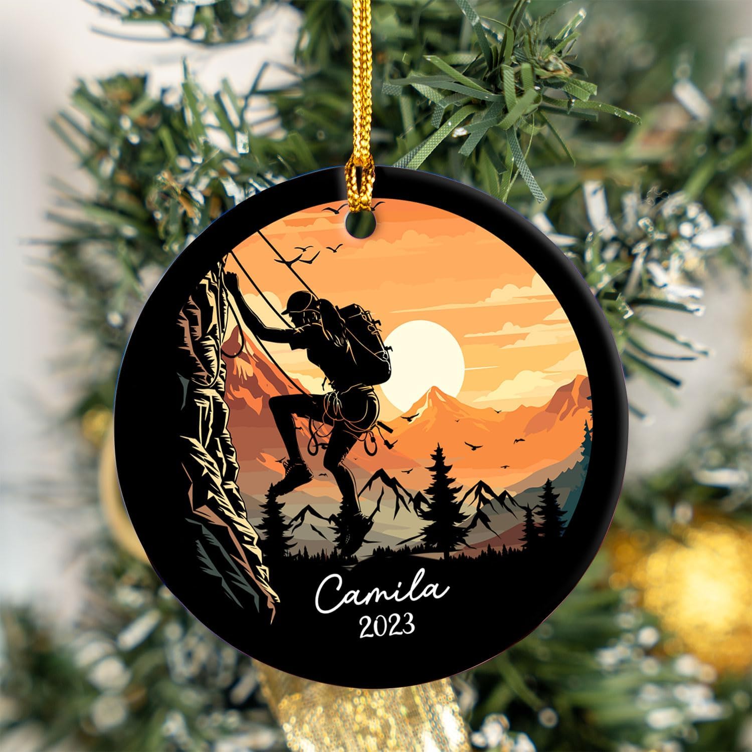 Tinoshop Personalized Rock Climber Christmas Ornament, Rock Climbing Christmas Ornaments, Rock Climbing Ornament Gifts for Rock Climber, Rock Climbing Gifts for Men Women, Gifts for Climbers (ON321)