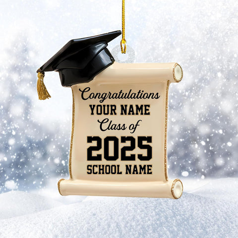 Ligthuy Personalized Graduation Ornament, Graduation Ornaments Class of 2024 2025, College Master Senior Year Christmas Ornament 2024 2025, Pine Hanging Decoration for Xmas (Graduation 10)