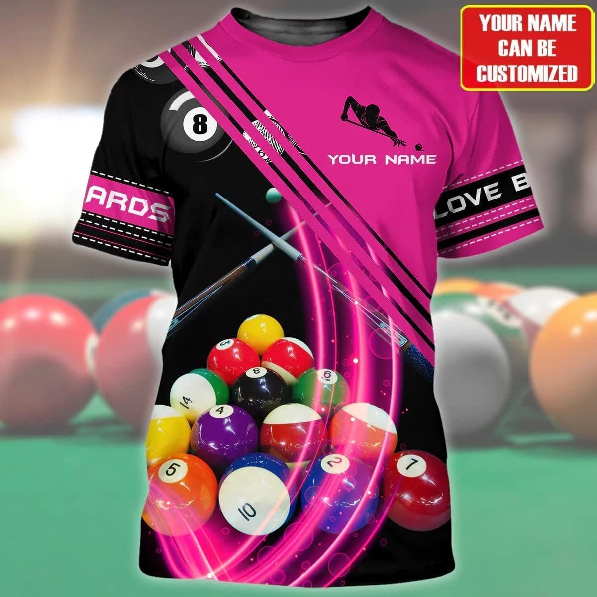 Personalized Billiard Shirt, Men's Billiards Shirt, Player Gifts for Men, Billiard Pool Player Team, Gifts for Pool Players, Billiard 8-Ball Shirts, Billiard Player Short Sleeve T Shirt