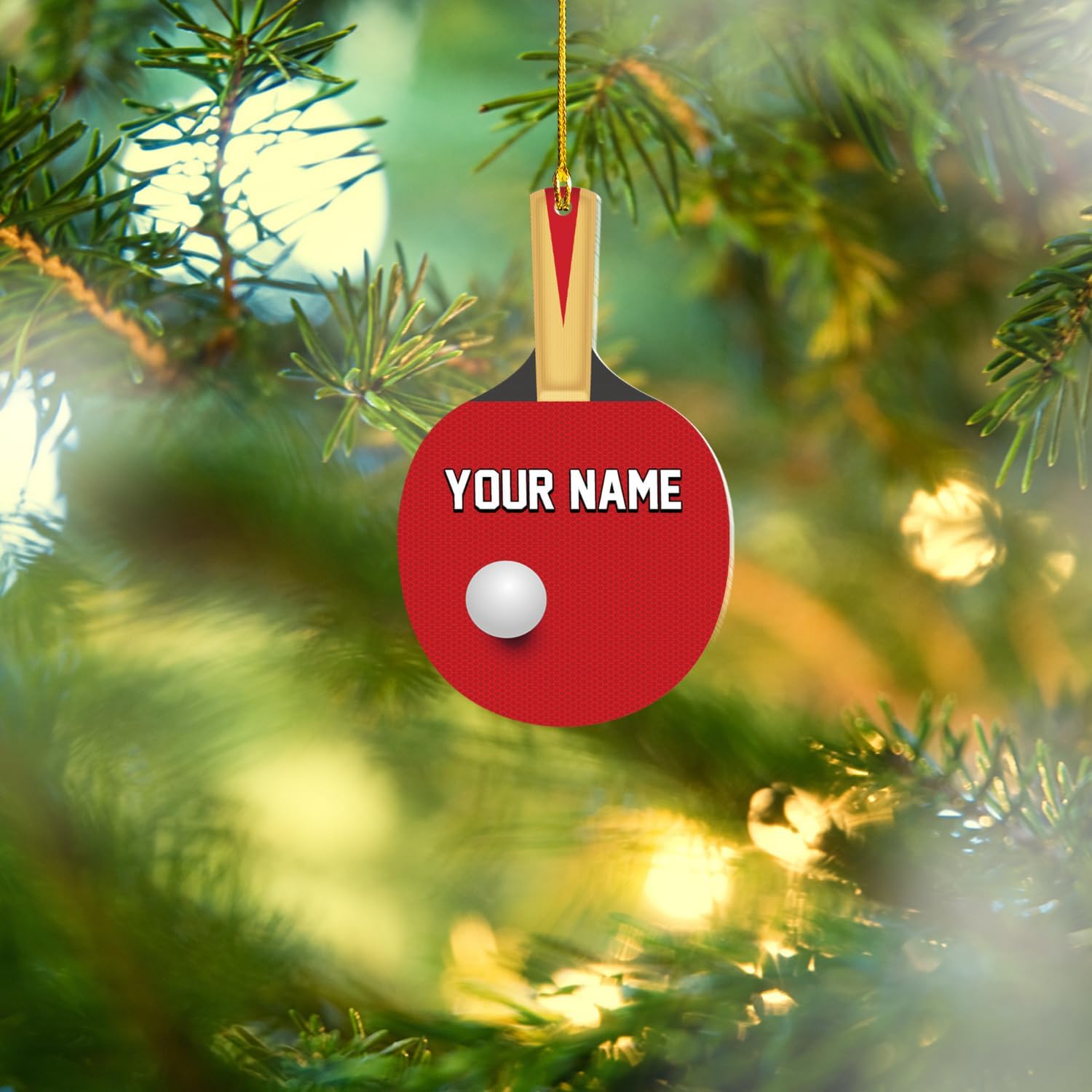 Personalized Table Tennis Ornament Gift Christmas Ornaments, Ping Pong Personalized Christmas Tree Ornament, Gifts for Tennis Lovers, Tennis Player, Tennis Christmas Ornament (Style 3)