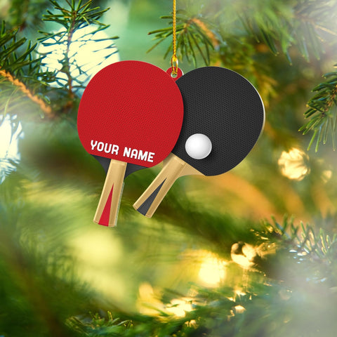 Personalized Table Tennis Ornament Gift Christmas Ornaments, Ping Pong Personalized Christmas Tree Ornament, Gifts for Tennis Lovers, Tennis Player, Tennis Christmas Ornament (Style 2)