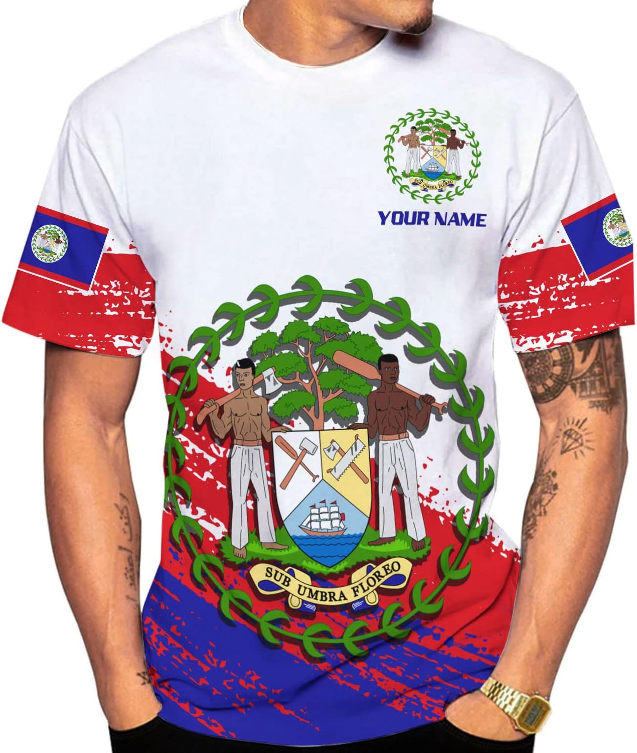 Personalized Belize Shirt for Men and Women, Coat of Arms of Belize Flag Flag Shirt, Belizean Country Flag Gift