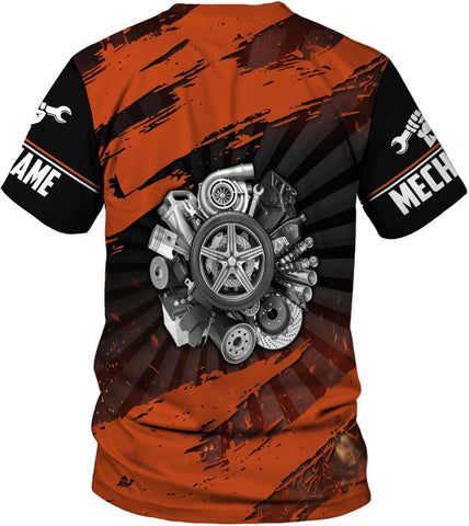 AOVL Personalized Mechanic Shirt 3D Mechanic Shirts Tool Box Mechanic for Men Women Mechanic Garage T-Shirt Mechanics S-5XL