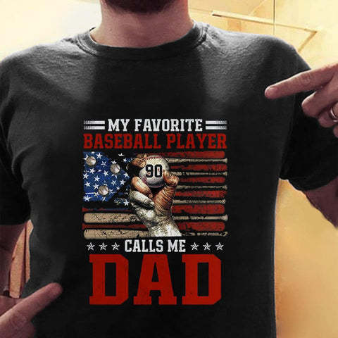 Personalized Baseball Dad Shirt, Custom Dad Baseball T-Shirt, Baseball Dad Gifts, Baseball Lover Gift, Dad's Birthday Present