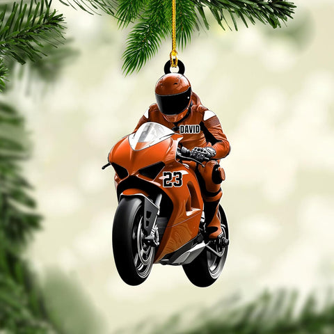 Artparel Custom Motorcycle Ornaments 2024 Motorcycle Ornaments for Christmas Tree Personalized Dirt Bike Ornament Motocross Christmas Ornament Biker Ornament (MC7)