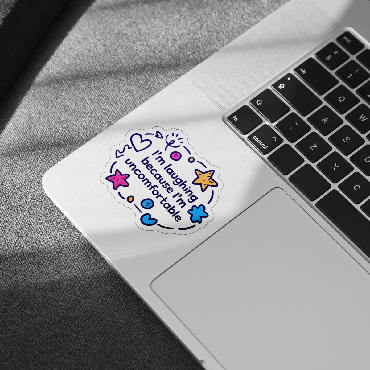 3Pcs I'm Laughing Because I'm Uncomfortable Sticker, Funny Sticker, Anxiety Sticker, Introvert Sticker, Motivational Inspirational Quote Decal - Stickers for Laptop Water Bottle Phone Car Helmet 3"