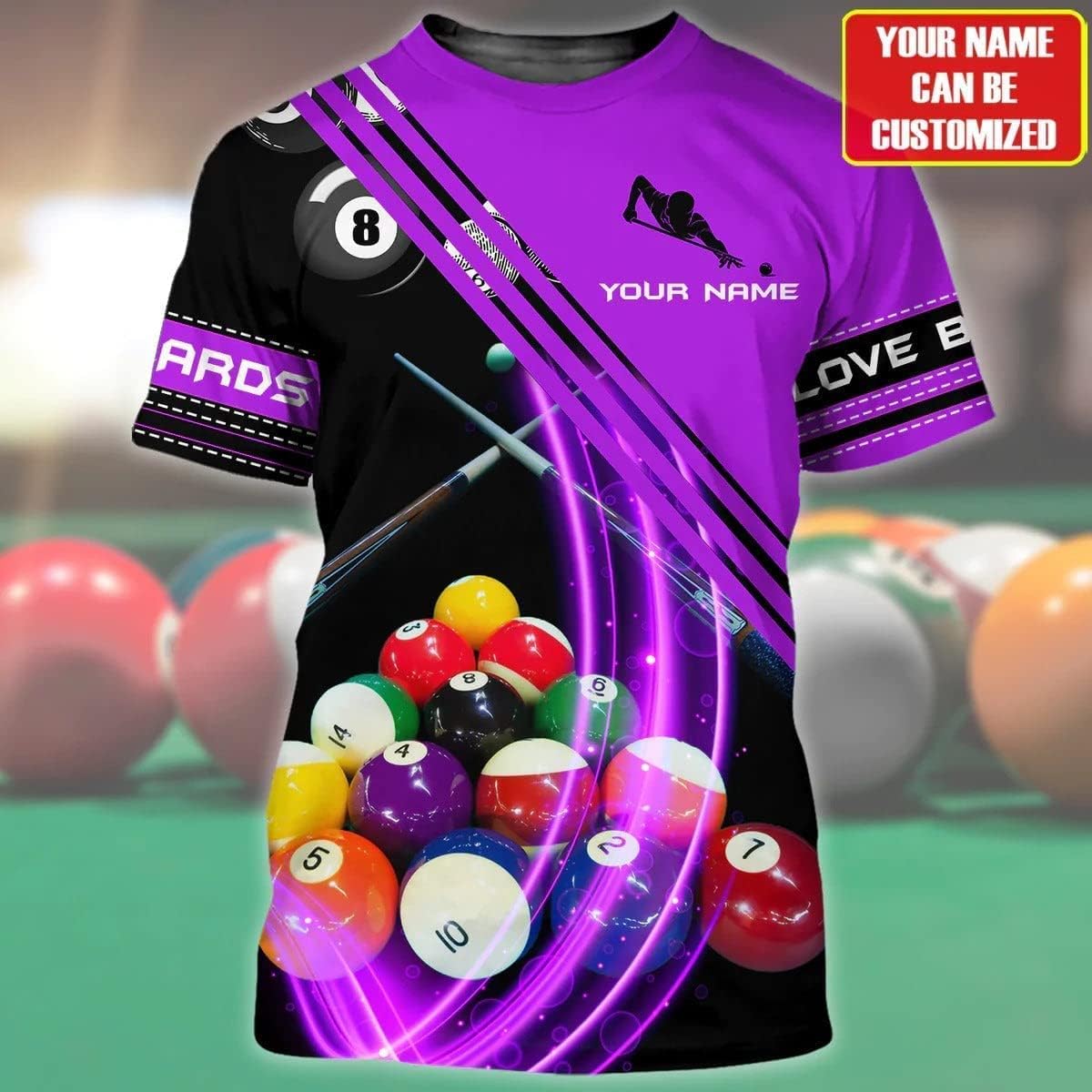 Personalized Billiard Shirt, Men's Billiards Shirt, Player Gifts for Men, Billiard Pool Player Team, Gifts for Pool Players, Billiard 8-Ball Shirts, Billiard Player Short Sleeve T Shirt
