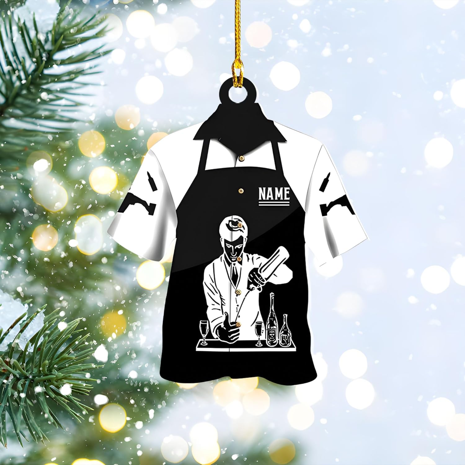 MAPrints Personalized Bartender Christmas Ornaments, Bartender Acrylic 2D Flat Ornament, Personalized Bartender Gift, Best Christmas Ornament 2024, Ornament Xmas Tree Hanging Decor Keepsake (BTD 8)