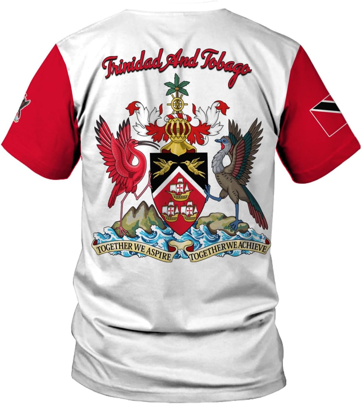 Artparel Personalized Trinidad and Tobago Shirt Trinidad and Tobago Coat of Arms Flag ShirtsTrinidad and Tobago Crest