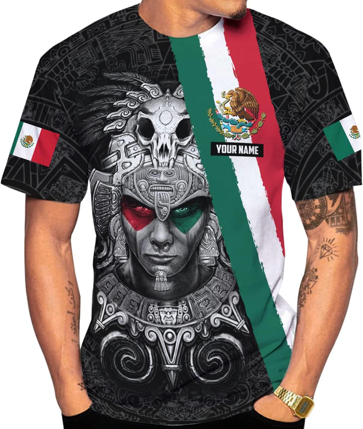 Mostprints Personalized Name Mexican Hoodie 3D, Mexican Hoodies for Men, Unisex Mexico Hoodie, Mexico Hoodies for Men