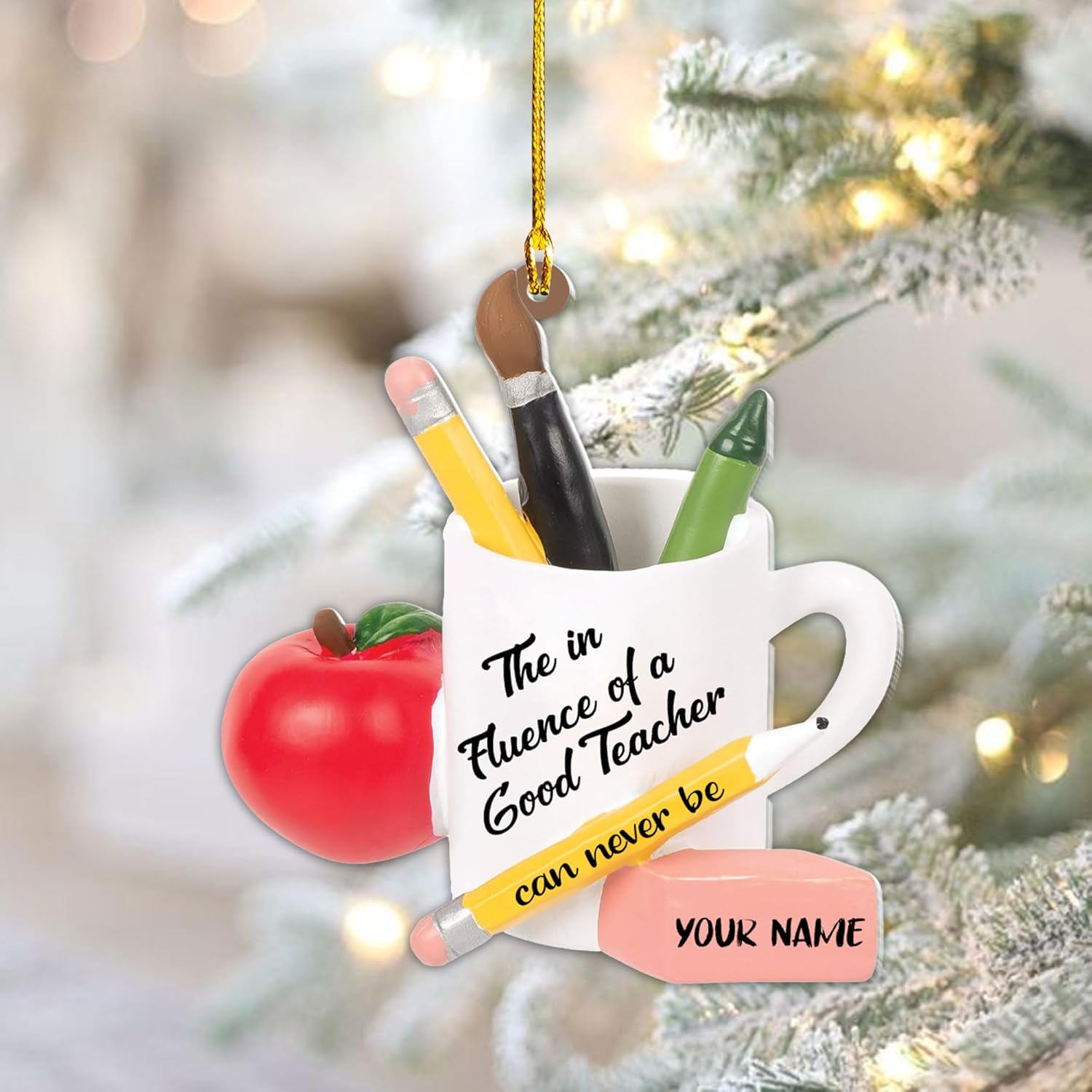 Teacher Ornaments Christmas 2024, Teacher Appreciation Gifts for Women, Teacher Acrylic 2D Flat Ornaments, Thank You Appreciation Ornaments, Keepsake Gifts for Teacher (TC 3)