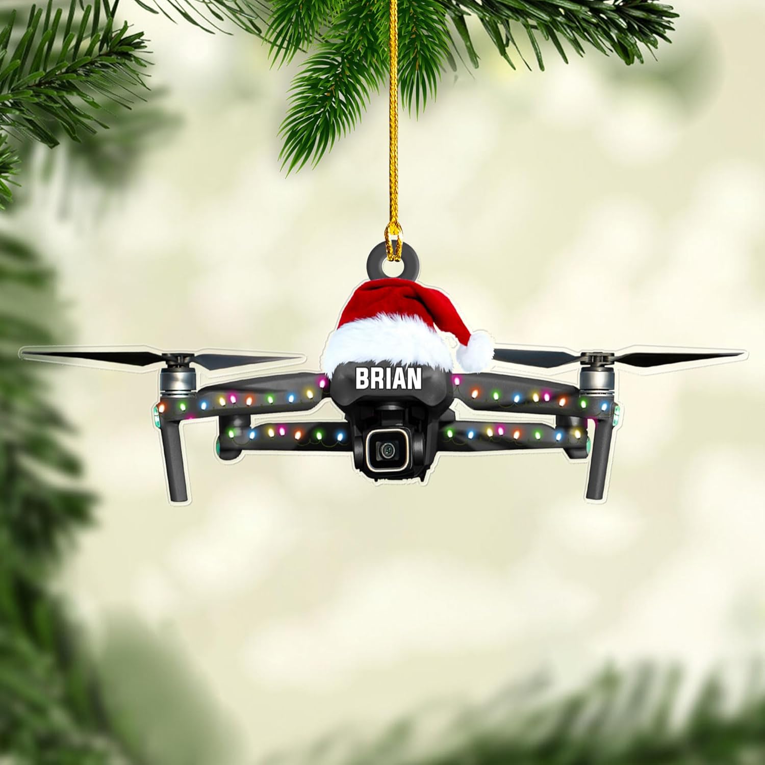 Personalised Drone Christmas Ornament, Custom Name Decoration Delivery Drone Ornament, Delivery Drone Photography Ornaments Decor Hanging Christmas, Drone Ornament, Drone Pilot Gift (DRN3)