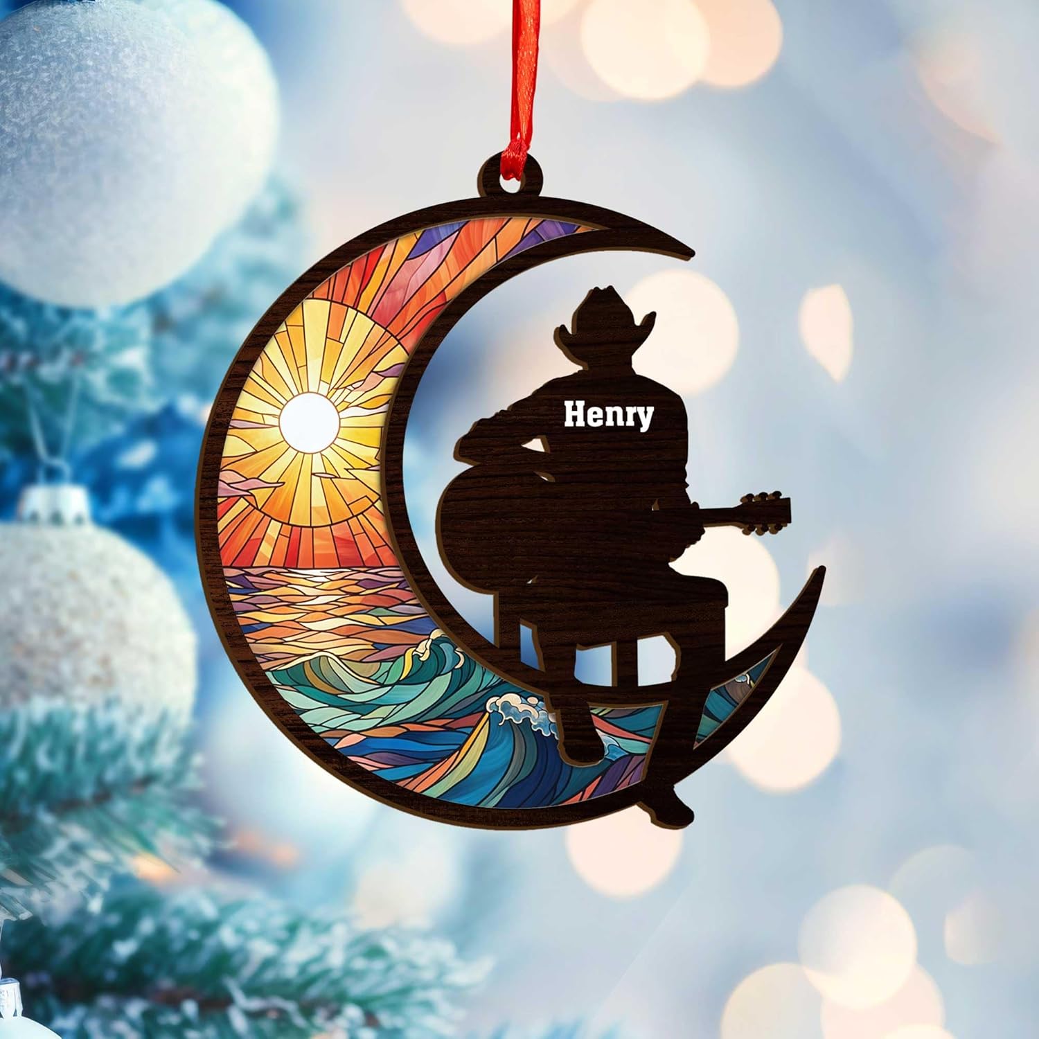 Personalized Guitar Ornament, Electric Guitar Ornament, Guitar Christmas Ornaments 2024, Acoustic Guitar Christmas Ornament, Guitar Christmas Ornaments Guitarist Gift Musical Instruments Xmas (G18)