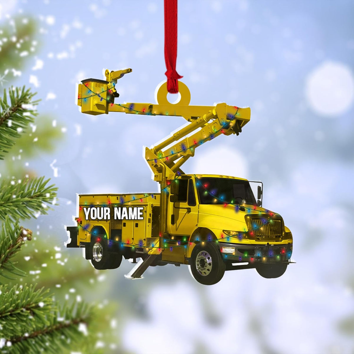 HomeDesign Personalized Lineman Ornament Custom Lineman Ornaments Line Man Christmas Ornaments Gifts for Lineman Ornament Lineman Christmas Hanging Ornament Lineman Gift Xmas Tree (Lm1)