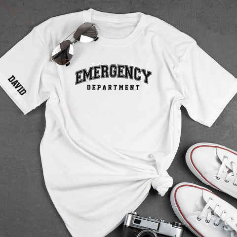 Custom Emergency Department Embroidered Crewneck Sweatshirt, Er Nurse Shirt, Emergency Nurse Hoodie, Er Nurse Gift, Rn Shirt (Cotton, SS398)