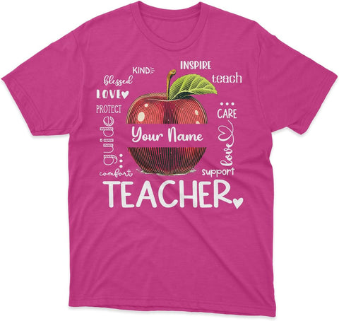 Personalized Teacher Shirts for Women Men, Teacher Tshirts Teach Shirts Teacher T-Shirts Rainbow Teacher T Shirt (TS61)