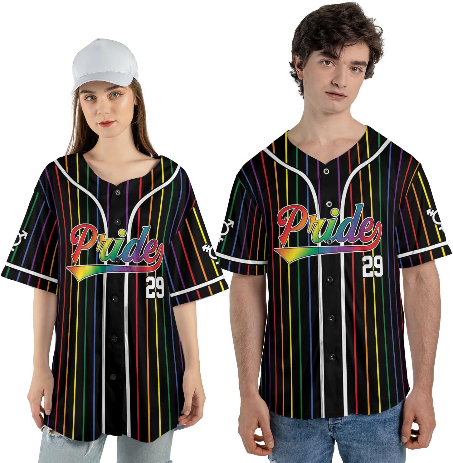 AOVL Personalized LGBT Pride Baseball Jersey Pride Hand LGBT Flag Jersey Rainbow Les Gay Shirts LGBT Pride Month Jerseys