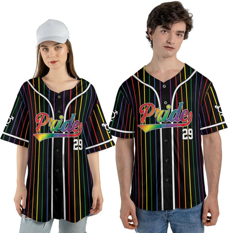 AOVL Personalized LGBT Pride Baseball Jersey Pride Hand LGBT Flag Jersey Rainbow Les Gay Shirts LGBT Pride Month Jerseys