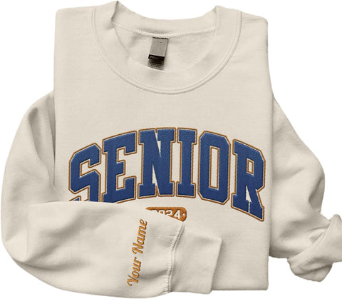 MAPrints Personalized Senior 2024 Embroidered Sweatshirt, Graduation 2024 Class Of 2024 Senior Class Of 2024 Graduation Shirt