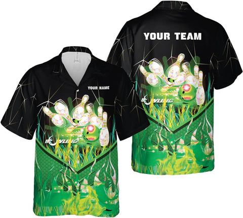 Mostprints Personalized Name Bowling Hawaii Shirts for Men and Women 3D, Bowling Shirts for Team Bowling, Bowling Shirts Gift