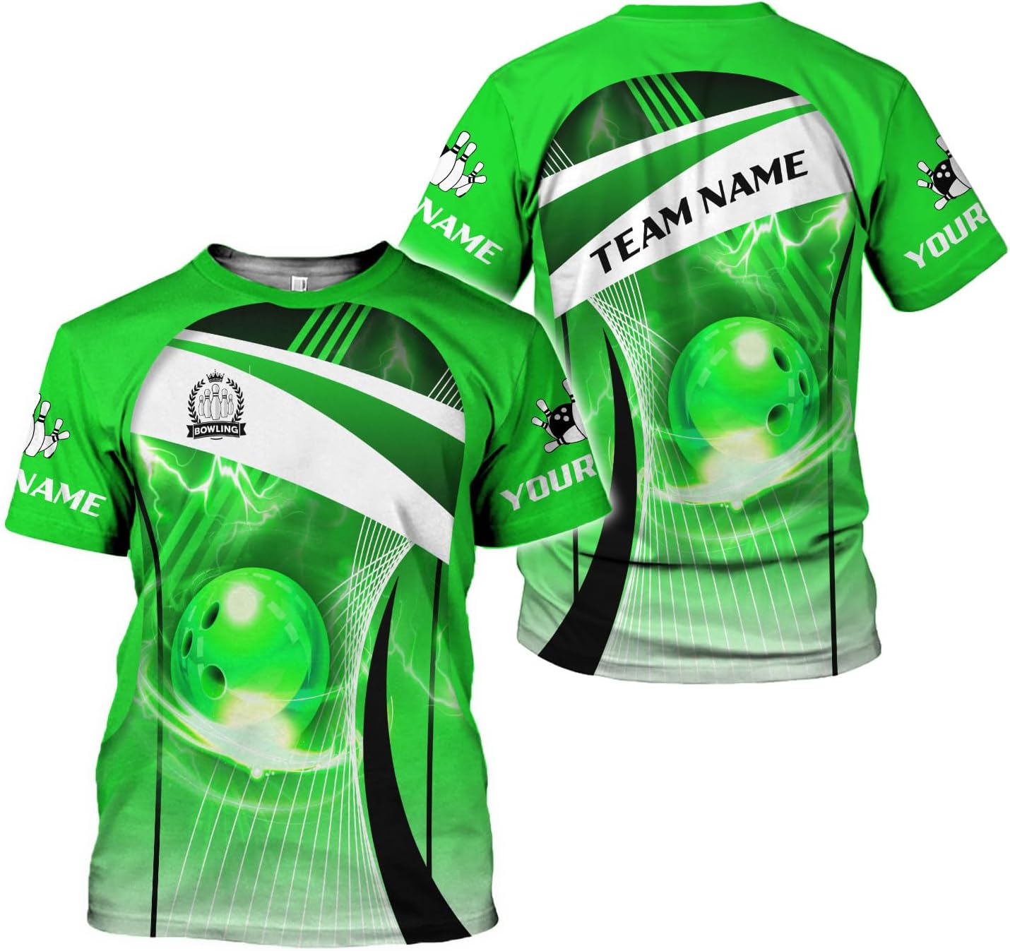 Rivelus Personalized Name Bowling Shirts for Men and Women 3D, Bowling Shirts for Team Bowling, Bowling Shirts Gift 4