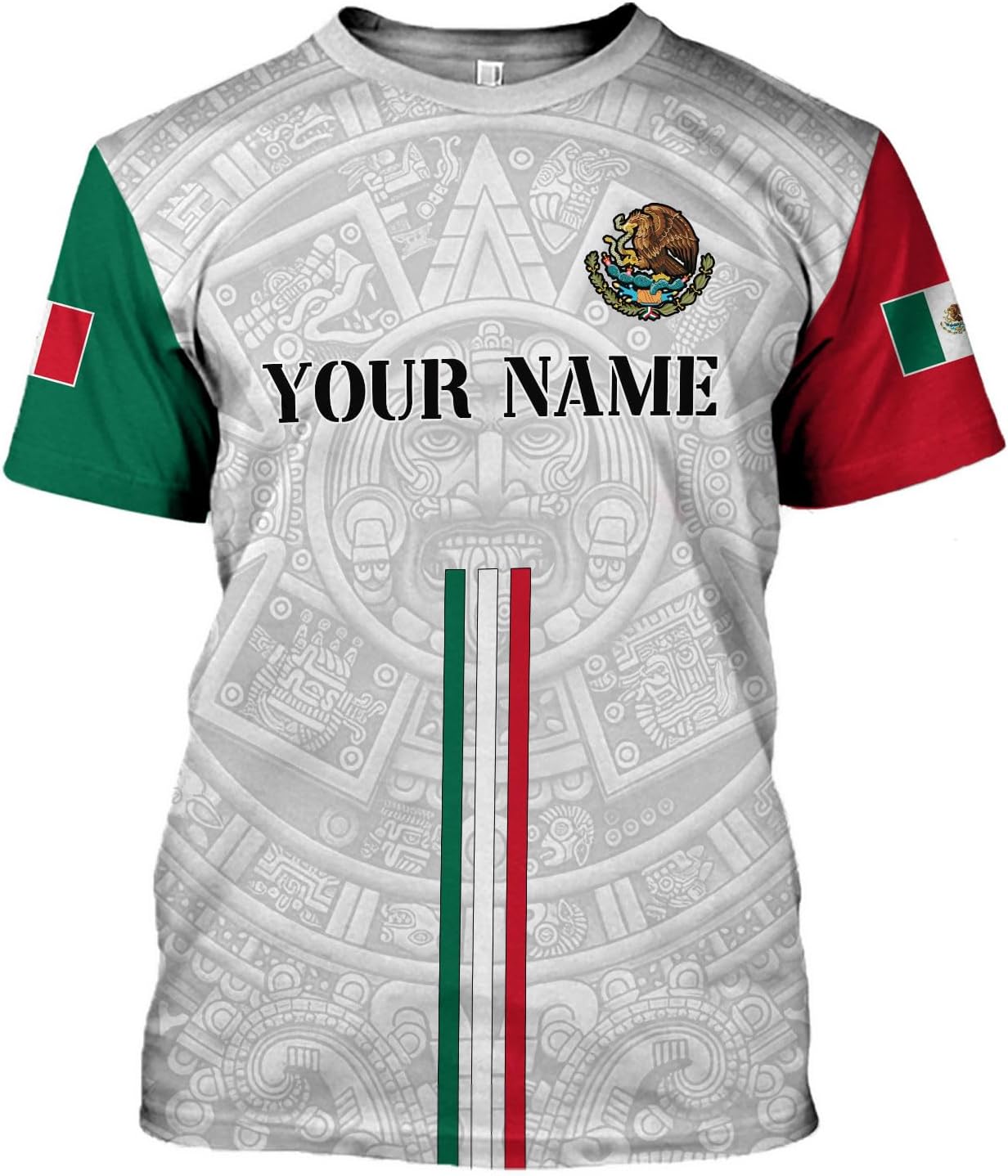 Mostprints Personalized Name Mexican Shirts for Men 3D Customized Mexico Shirts for Men Mexico Shirts for Women Mexico Shirt