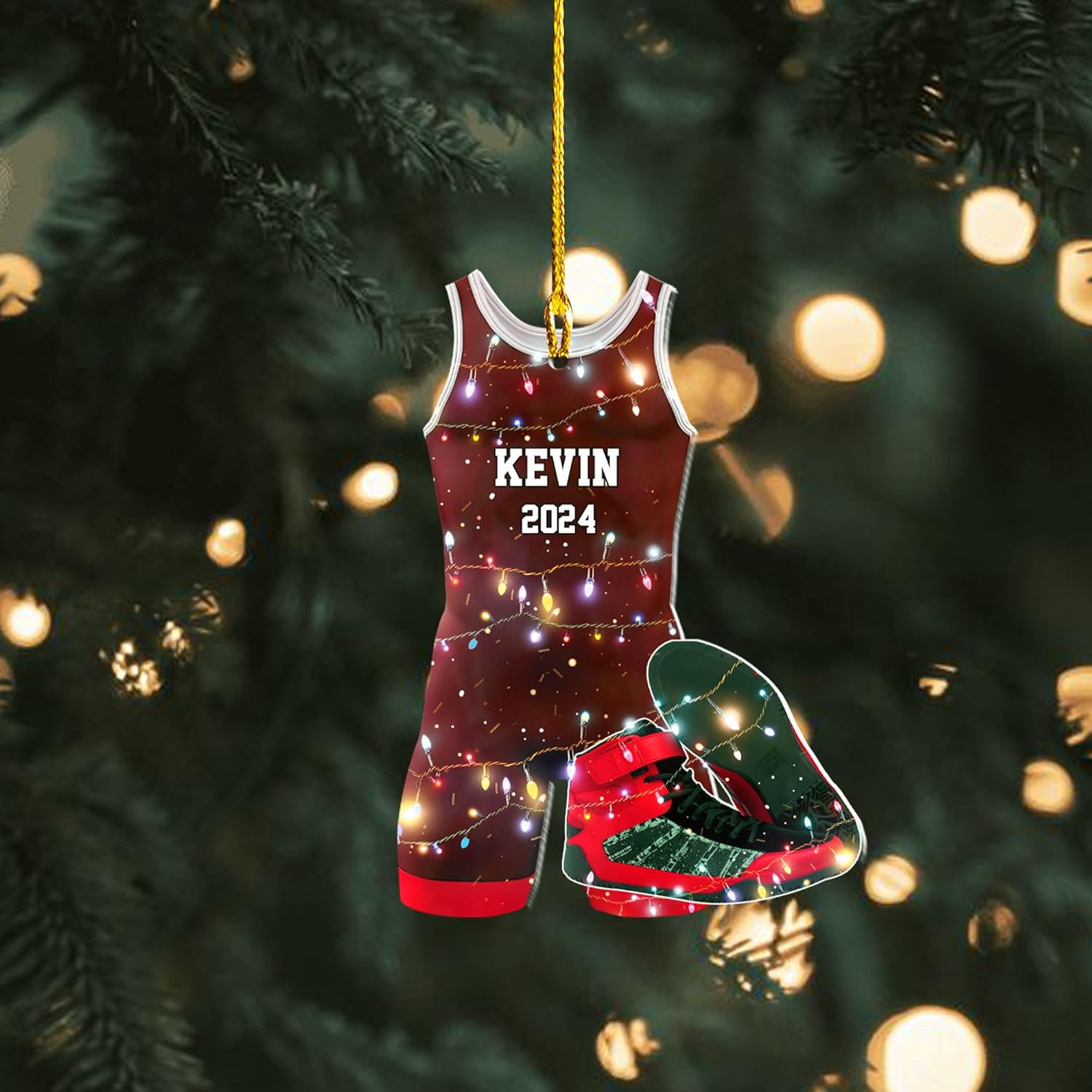 Personalized Wrestling Ornaments, Wrestling Christmas Ornament 2024, Boys Girls Wrestling Gifts Wrestler Christmas Ornaments, Wrestling Coach Gift for Wrestling Player Wrestling Helmet Ornament (W13)