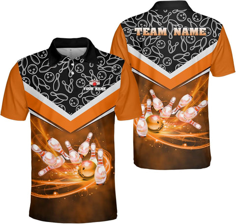 Ligthuy Personalized Name Bowling Polo Shirts 3D for Men and Women, Bowling Shirt, Bowling Team