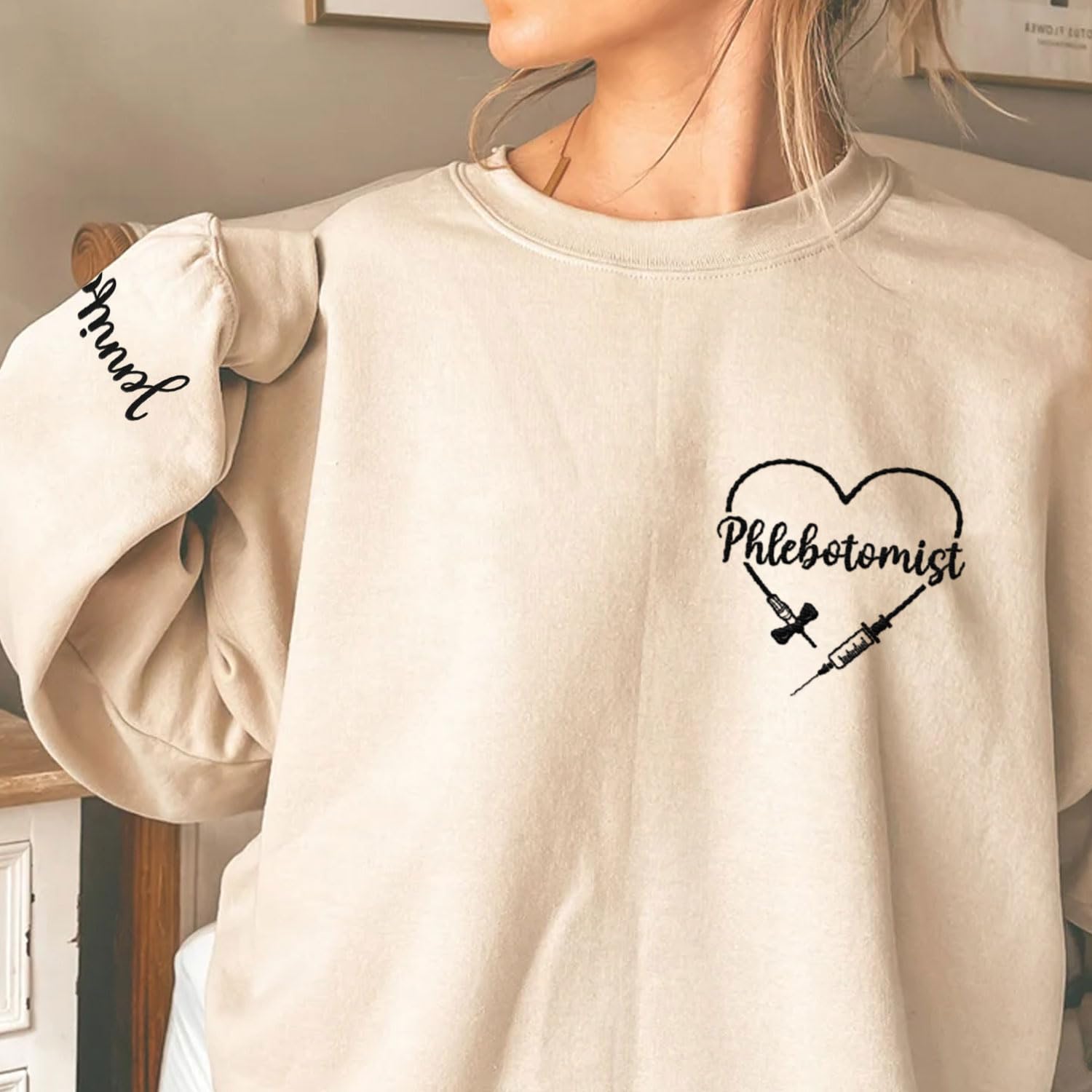 Custom Phlebotomy Technician Embroidered Sweatshirts, Phlebotomy Tech Hoodie, Phlebotomy T-shirts Gift For New Phlebotomist