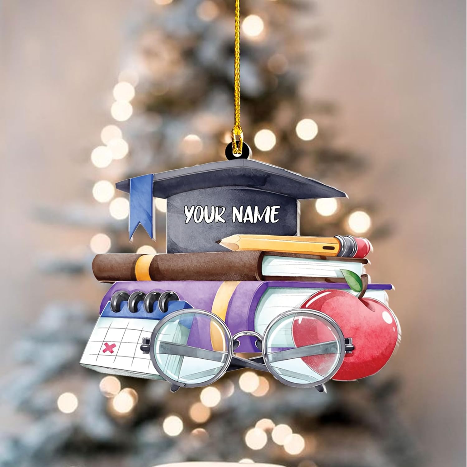 MAPrints Teacher Ornaments Christmas 2024, Teacher Appreciation Gifts for Women, Teacher Acrylic 2D Flat Ornaments, Thank You Appreciation Ornaments, Keepsake Gifts for Teacher (TC 1)