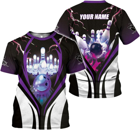 Rivelus Personalized Name Bowling Shirts for Men and Women 3D, Bowling Shirts for Team Bowling, Bowling Shirts Gift