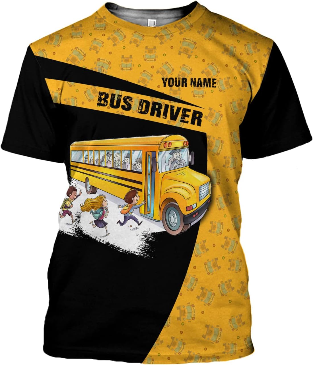 Personalized School Bus Driver Shirt Custom School Bus Driver Shirts Yellow Bus Driver 3D T Shirts Tshirt for Men and Women (Style 6), Large-5X-Large