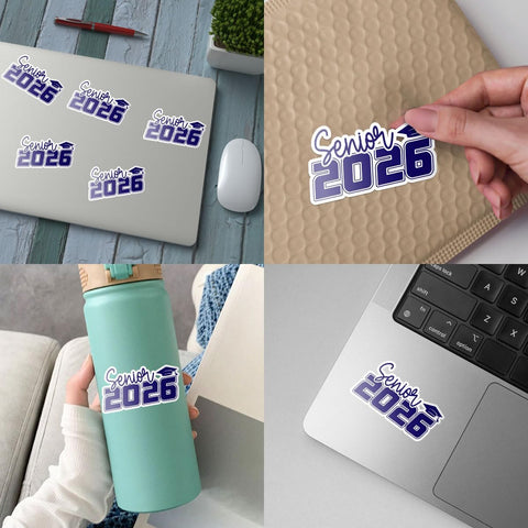3 Pcs Senior 2026 Sticker, Class of 2026 Sticker, 2026 Senior Stickers, Graduation 2026 Stickers for Laptop Water Bottle Phone Car Window Helmet Vinyl Decal 3 Inches (Senior 2026)